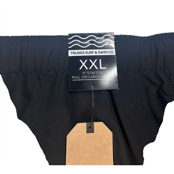 Trunks Surf‎ & Swim Men's XXL Black 9" Stretch Pull-On Cargo Shorts With Pockets - Picture 4 of 9